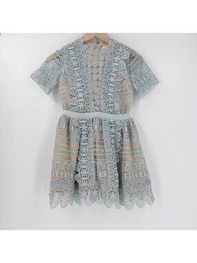 Marlo Blue Lace Dress Girls 10-11 Years Party Wedding Guest Event